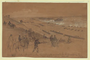 Bombardement des tranchées rebelles sur le Rappahannock